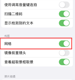 廉江苹果手机维修网点分享iPhone如何开启九宫格构图功能 