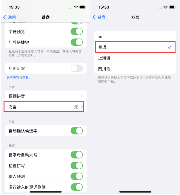 廉江苹果14服务点分享iPhone 14plus设置键盘粤语方言的方法 