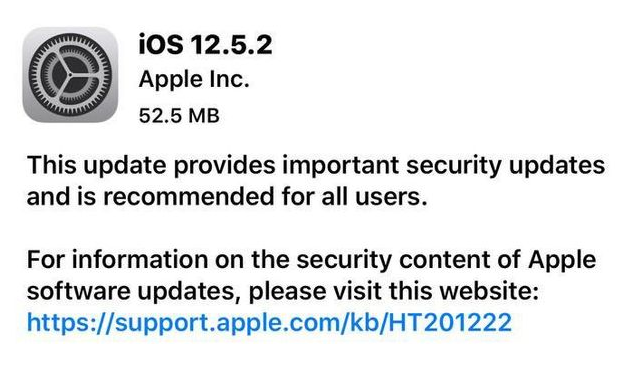 廉江苹果手机维修分享iOS12.5.2发布，建议所有老苹果用户安装 