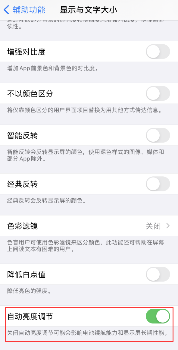 廉江苹果手机维修分享iPhone 自动亮度调节失灵怎么办 